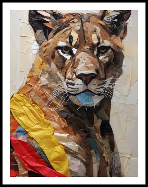 Plakat 50x65cm Papierowy Tygrys zdjęcie 3