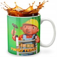 KUBEK 330ml GRAFIKA PREZENT ŚWIĘTA WZÓR - BAJKA BOB BUDOWNICZY + IMIĘ