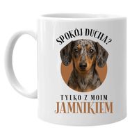Spokój ducha? Tylko z moim jamnikiem - kubek na prezent URODZINY PIES PUPIL