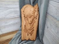 Obraz w drewnie JELEŃ na prezent dla myśliwego 30c