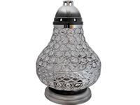 Znicz  lampion KARAFA VIP SREBRO+WKŁAD 5 DNI