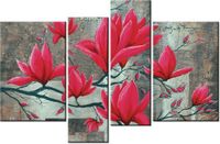 130CM 85 OBRAZ 4 ELEM FUKSJOWA MAGNOLIA ŚCIENNY