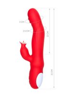 Jos Redli Vibrator With Moving Head, Silicone, Red, 21 Cm