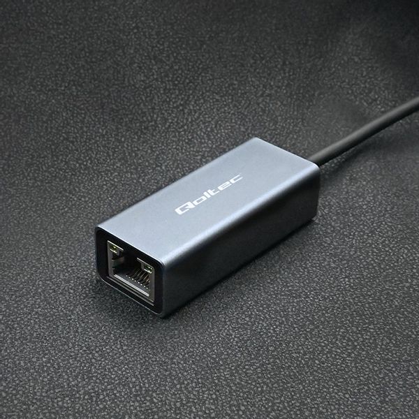 Qoltec Adapter USB-C na RJ45 Ethernet | 1000Mb/s | Aluminiowa obudowa zdjęcie 5
