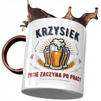Kubek Bordowy Dla Krzyśka Kolegi Na Prezent Z Nadrukiem Ze Zdjęciem