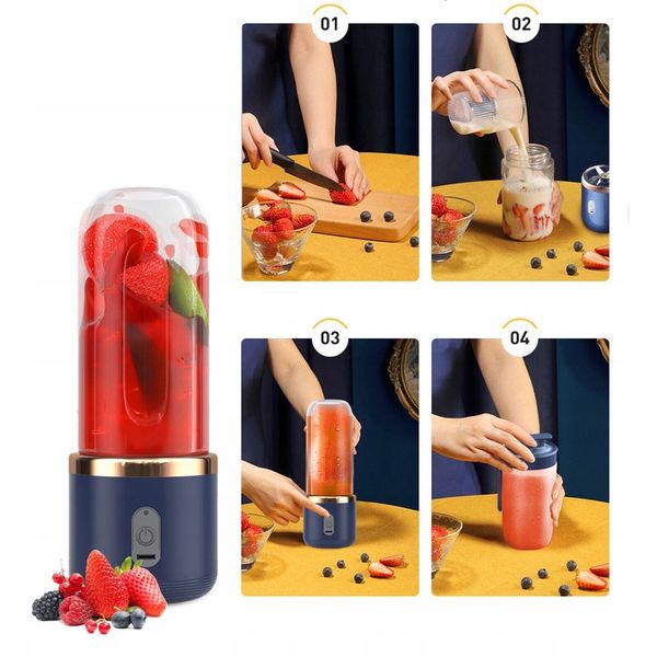 MINI BLENDER DO SMOOTHIE FRESH JUICE O POJEMNOŚCI 400ML, ŁADOWANY PRZEZ USB zdjęcie 5
