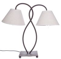 Lampa metalowa podwójna brązowa
