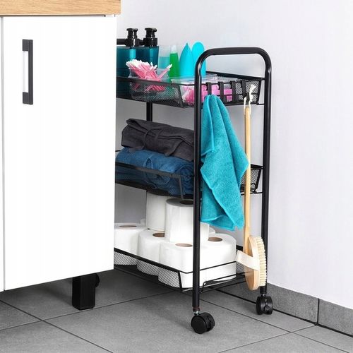 Wózek NA KÓŁKACH mobilny regał kuchenny łazienkowy 3 poziomowy szafka na Arena.pl