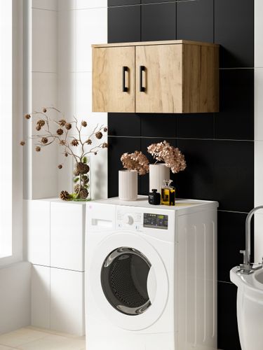 Szafka łazienkowa nad pralkę NERO 50 dąb craft złoty (W1) na Arena.pl