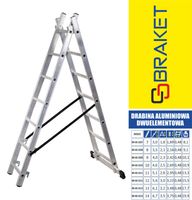 DRABINA ALUMINIOWA 2-ELEMENTOWA 510CM 11+11 SZCZEBLI - BR-00-3211