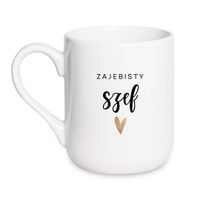 KUBEK "ZAJEBISTY SZEF" Wzór - Elegant Coffee 330 ml