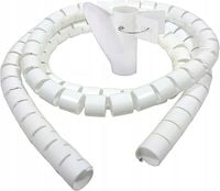 Elastyczny spiralny organizer na kable 3 m 28mm biały
