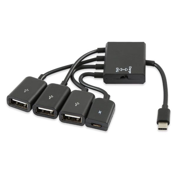 HUB USB typ C 3.1 3x USB + micro tablet ANDROID OTG myszka zdjęcie 1