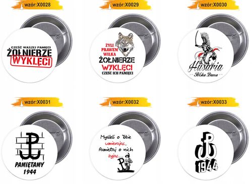 Przypinki buttony ŻOŁNIERZE WYKLĘCI na Arena.pl