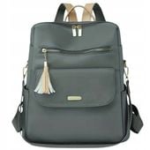 Plecak Torebka Damski SZARY 2w1 Plecaczek do Szkoły Pracy Frędzel