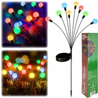 LAMPA SOLARNA KULKI 8 LED WBIJANA LAMPKI 75CM CZUJNIK KULECZKI OZDOBNE