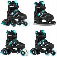 Rolki Łyżwy Wrotki 4w1 Regulowane RAVEN Helixi Black/Mint 30-33 Kółka