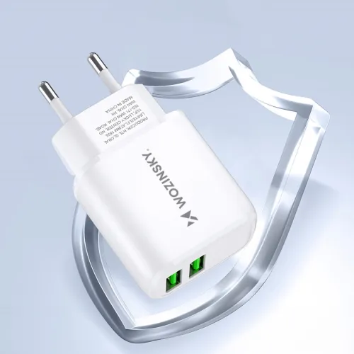 ładowarka sieciowa wozinsky cuwcw 2,4a 2 x usb-a - biała na Arena.pl