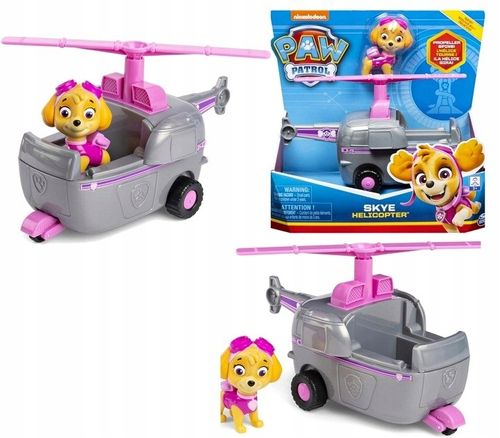 PSI PATROL FIGURKA SKYE POJAZD HELIKOPTER DLA DZIECKA PREZENT ZESTAW na Arena.pl