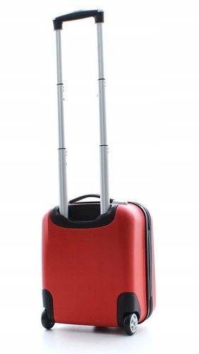 Mała czerwona wytrzymała walizka na 2 kołach z ABS Bubule idealna na wyjazd na Arena.pl
