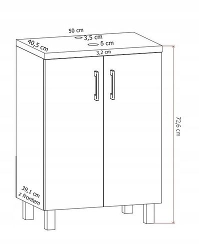 Szafka łazienkowa pod umywalkę Roco 50 biały/GOLD na Arena.pl