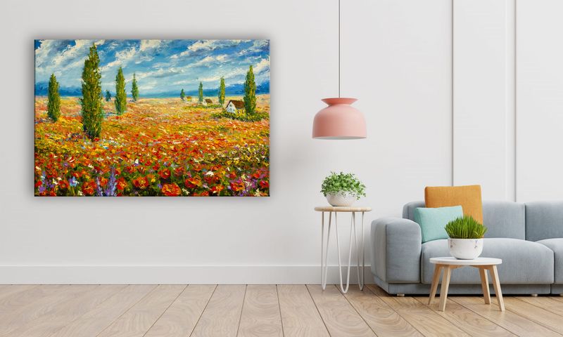 OBRAZ NA PŁÓTNIE 084 Pole maków 30x20cm zdjęcie 5