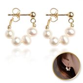 kolczyki ze stali szlachetnej pozłacanej 14k złotem, sztyft srebro s925