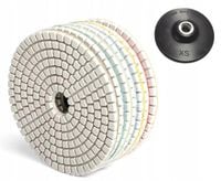 ZESTAW TARCZ DIAMENTOWYCH DO SZLIFOWANIA GRESU SPIEKU KAMIENIA 100mm + DYSK
