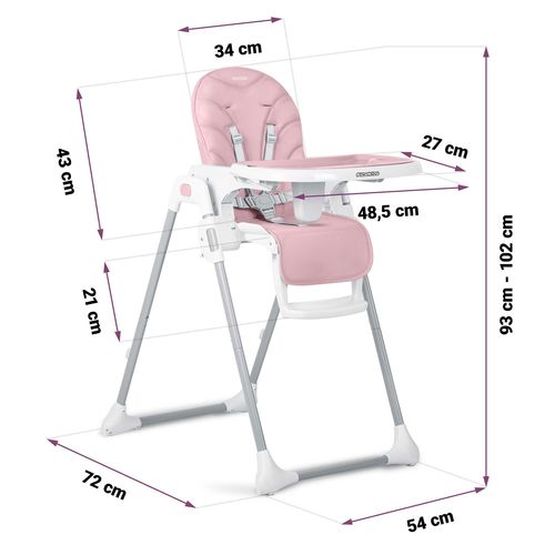 Krzesełko do karmienia Ricokids Tulo różowe na Arena.pl