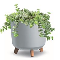 Donica okrągła wysoka na nóżkach szary mat