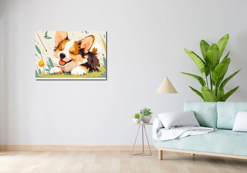Obraz 90x60cm Beztroski Corgi na Arena.pl