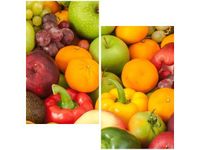 60X60CM OWOCE WARZYWA DWU OBRAZ ŚCIAN