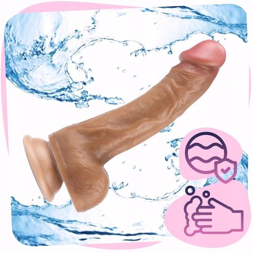 REALISTYCZNE DILDO z przyssawką sztuczny PENIS z jądrami jak PRAWDZIWY na Arena.pl