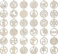 Bombki Świąteczne Choinkowe Drewniane Ozdoby 36szt