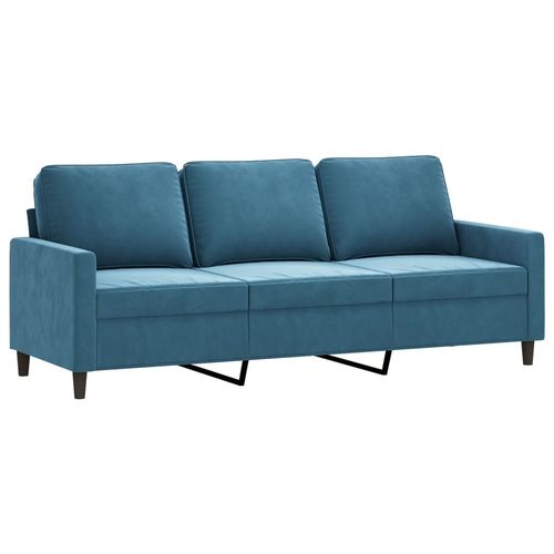 Sofa 3-osobowa, niebieski, 180 cm, tapicerowana aksamitem na Arena.pl