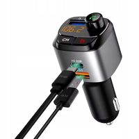 TRANSMITER SAMOCHODOWY FM BLUETOOTH ZESTAW GŁOŚNO MÓWIĄCY ŁADOWARKA QC 3.0