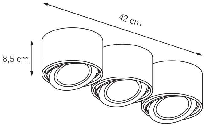 Regulowany plafon LUMOS 3 70253301 Kaspa natynkowy downlight biały zdjęcie 4