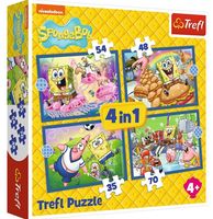 PUZZLE 4W1 PODWODNE ŻYCIE SPONGEBOBA 34674