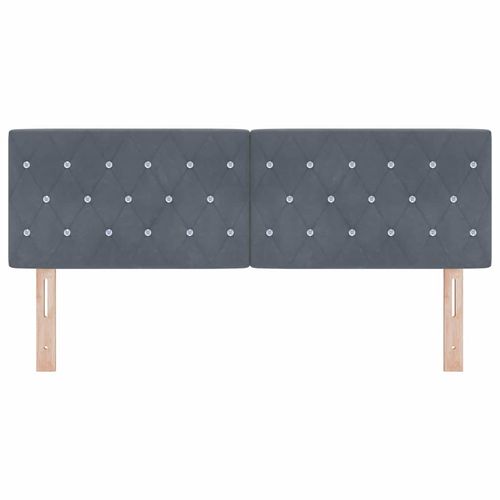 Wezgłowie LED Ze LED Lights Argyle ciemno szary 80 cm Aksamit na Arena.pl