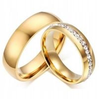 ZŁOTA OBRĄCZKA ŚLUBNA CYRKONIE STAL 316L 1SZT. KO3