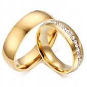 ZŁOTA OBRĄCZKA ŚLUBNA CYRKONIE STAL 316L 1SZT. KO3