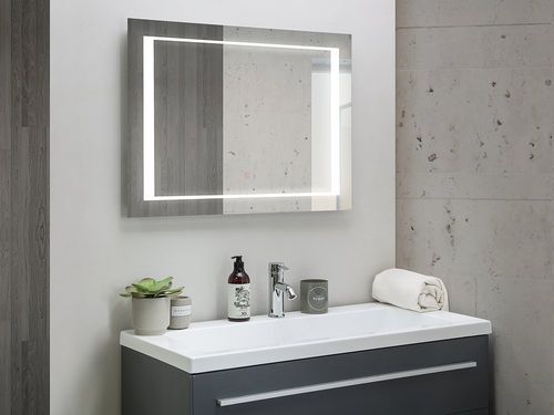 Lustro Ścienne Led 60 X 80 Cm Srebrne Eyre na Arena.pl