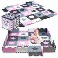 PUZZLE piankowe mata EDUKACYJNA dla DZIEWCZYNKI kolorowa 151x151cm KOJEC