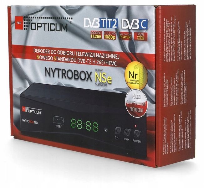 TUNER DEKODER TV NAZIEMNEJ DVB-T2/C H.265 HEVC OPTICUM NYTROBOX zdjęcie 15