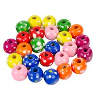 DREWNIANE koraliki kula kwiatki 12mm mix 25szt.