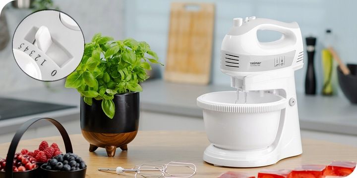 MIKSER z misą ZELMER ZHM2459S 700W biały TURBO ubijanie stojak zdjęcie 13
