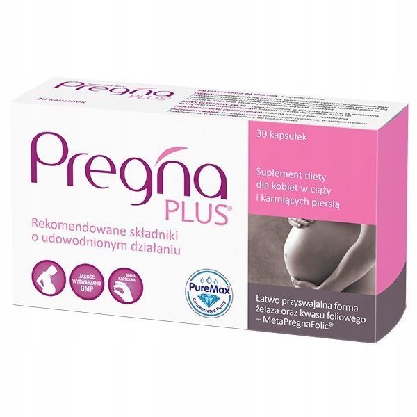 PREGNA PLUS 30 kaps. WITAMINY DLA KOBIET W CIĄŻY 3x zdjęcie 2