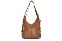 Ruda torebka plecak skórzana damska a4 plecak 2w1