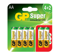 Bateria GP Super 1,5V AA LR6 opakowanie 6 sztuk 4+2 Extra GP