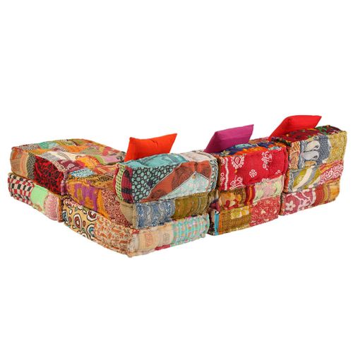 SOFA MODUŁOWA TAPICEROWANA PATCHWORKOWA KOLOROWA na Arena.pl